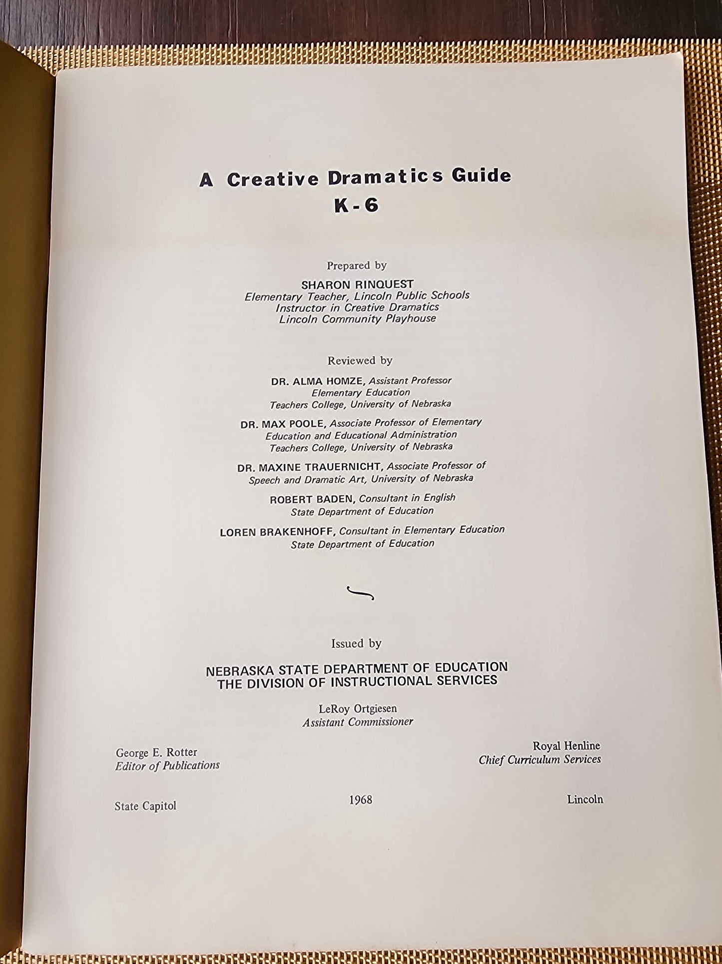 A Creative Dramatics Guide-K-6-Nebraska Department Education-1968-Drama-Plays