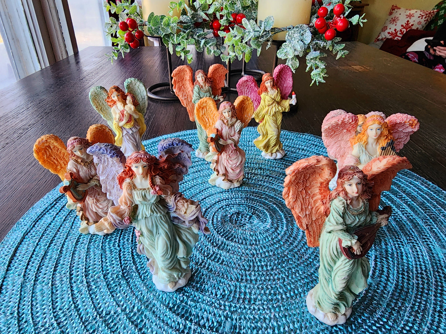 Vintage Angel Collection Figurines, Set of 9 Angels ~ Roughly 4" Tall