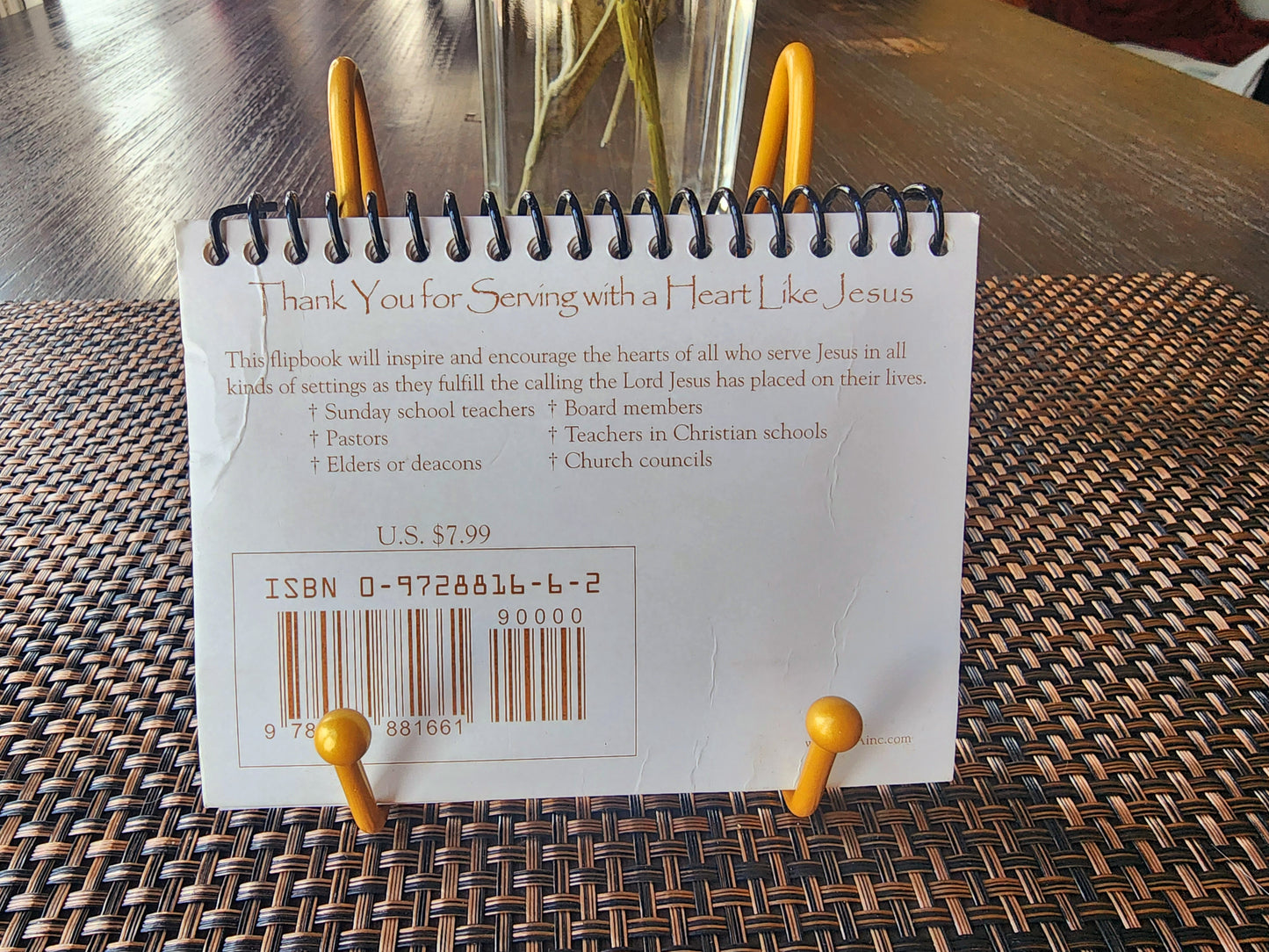 "Thank You For Serving With A Heart Like Jesus" Spiral Notebook, Copyright 2003 by Christian Teachers Aid