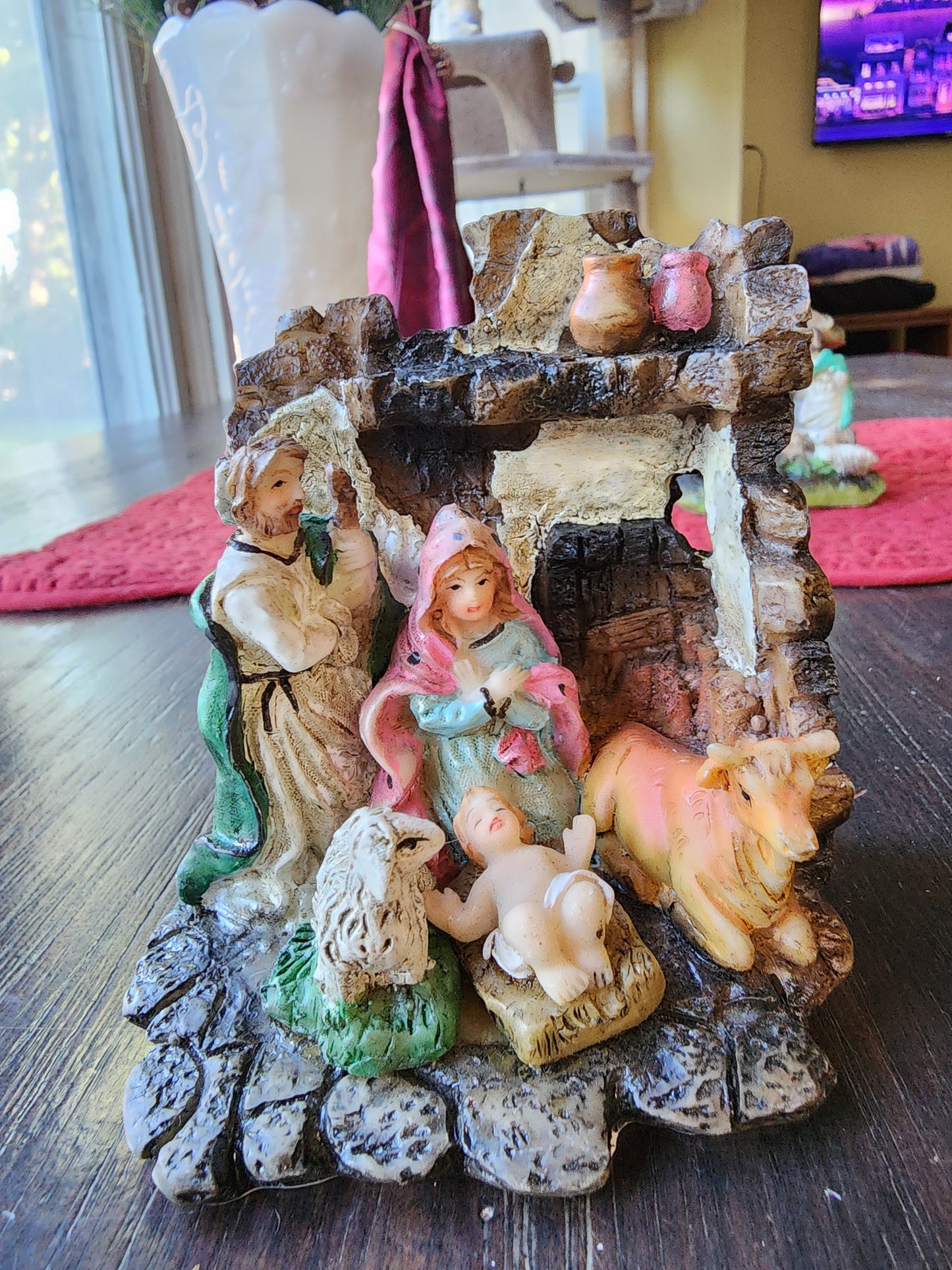 Miniature Nativity Scene Figurines - Mary, Joseph, Baby Jesus, Animals #M306728