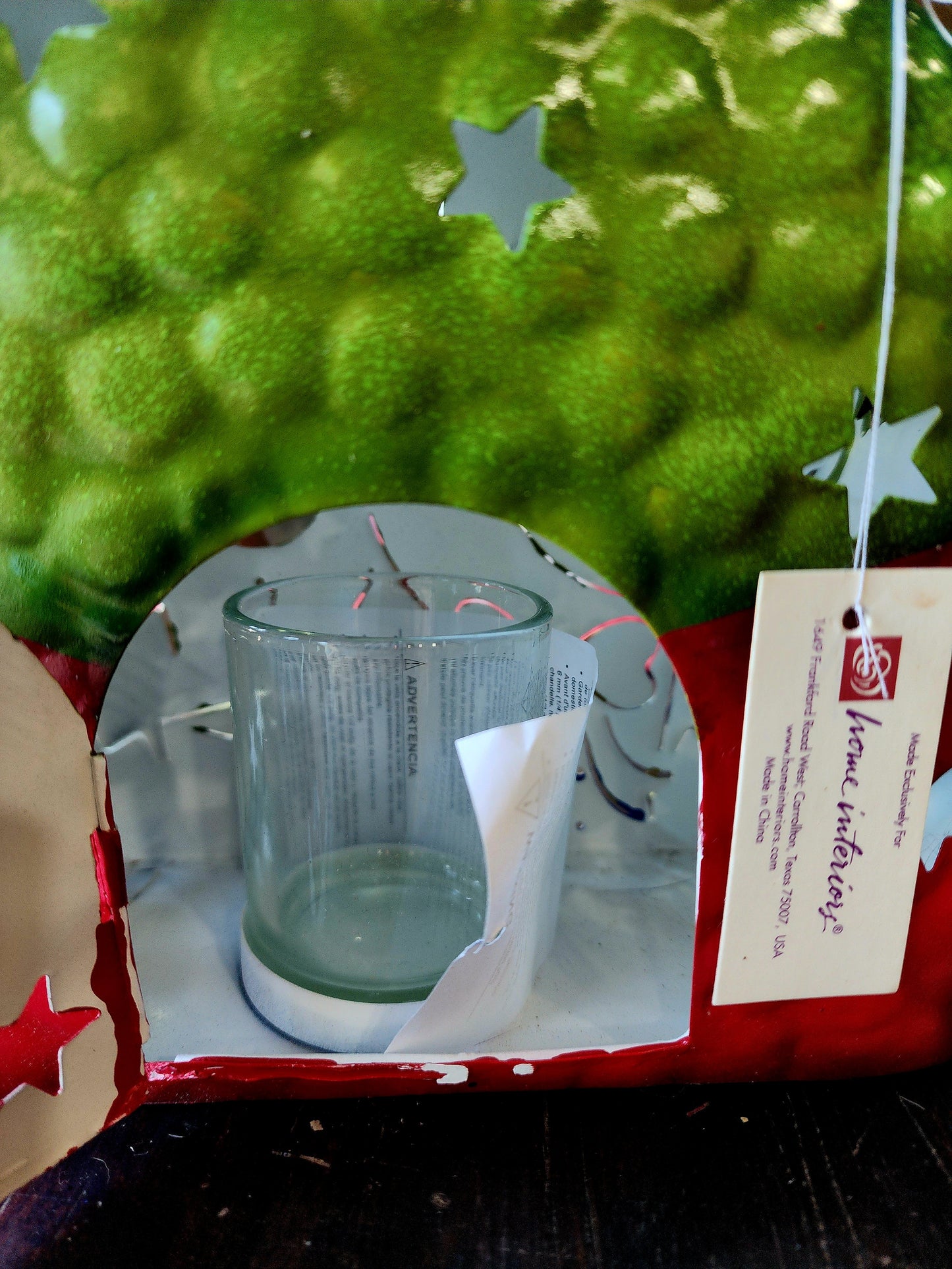 Vintage Home Interiors Tin Metal Elf Christmas Votive Candle Holder NWT