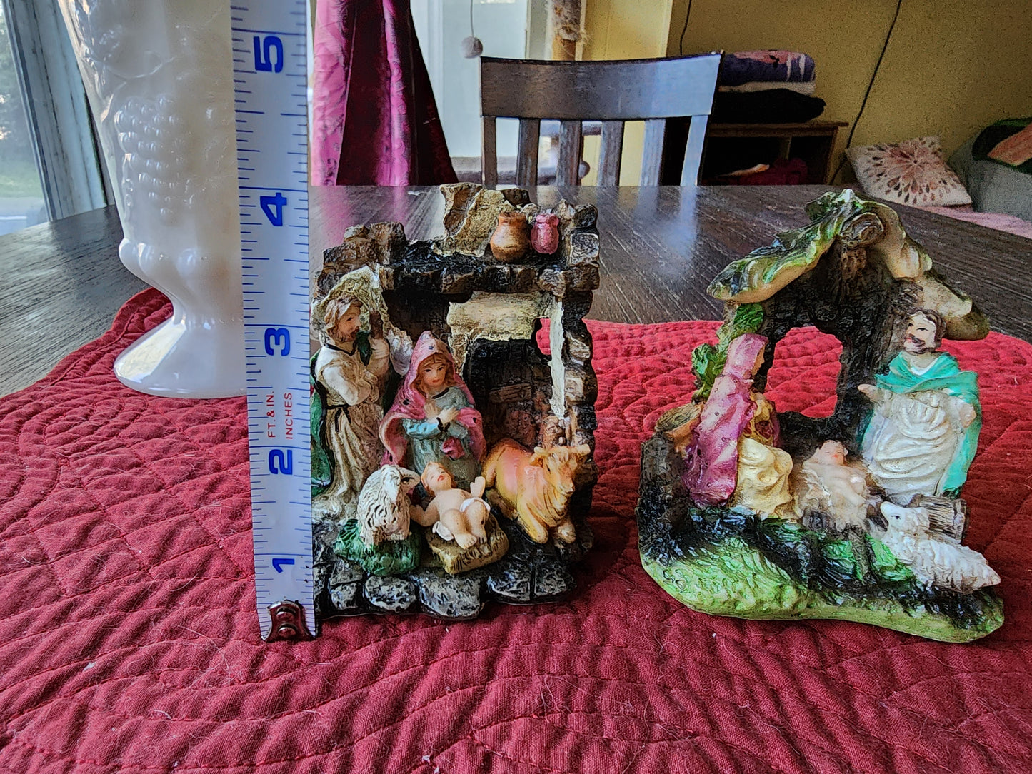 Miniature Nativity Scene Figurines - Mary, Joseph, Baby Jesus, Animals #M306728