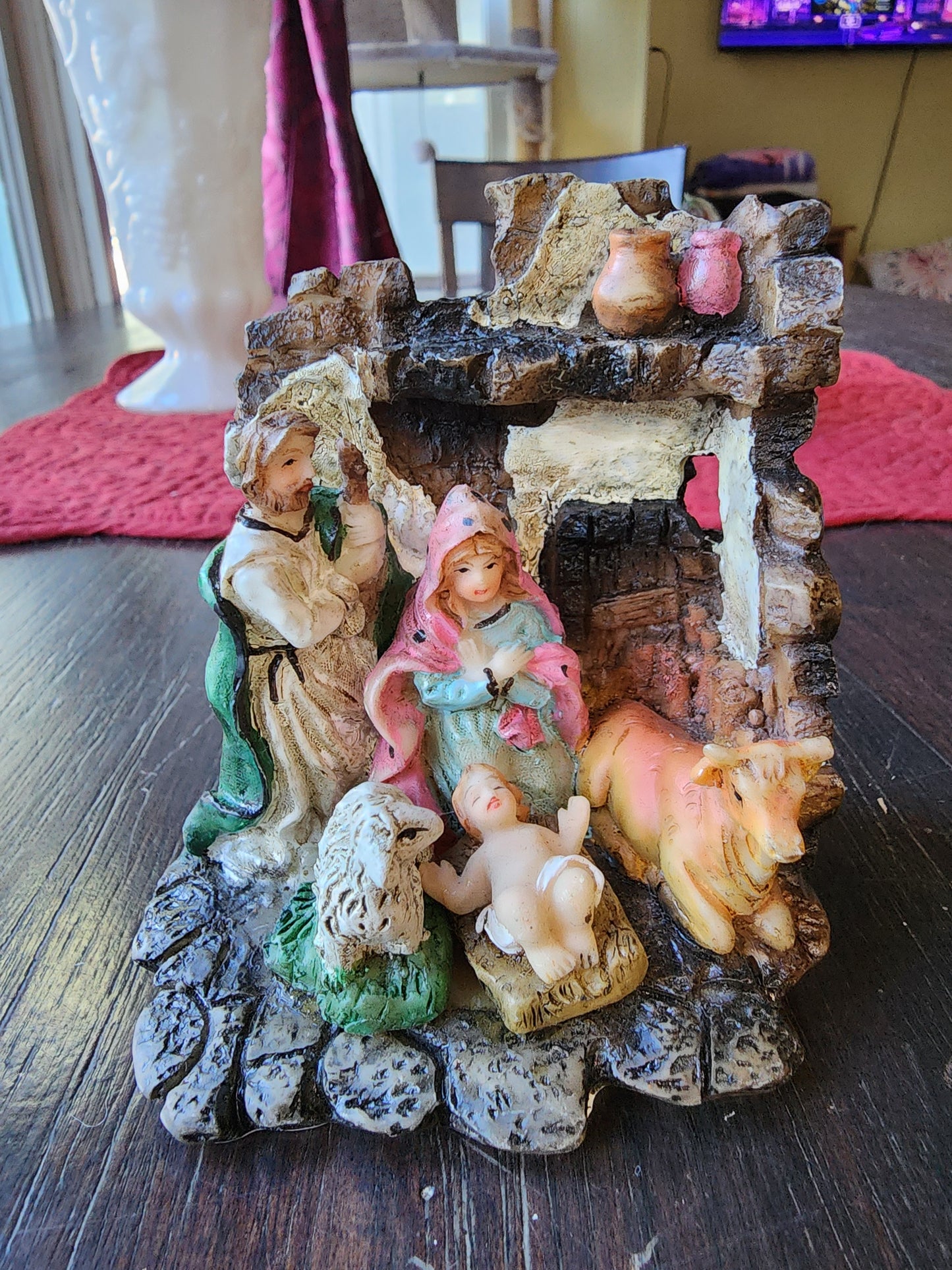Miniature Nativity Scene Figurines - Mary, Joseph, Baby Jesus, Animals #M306728