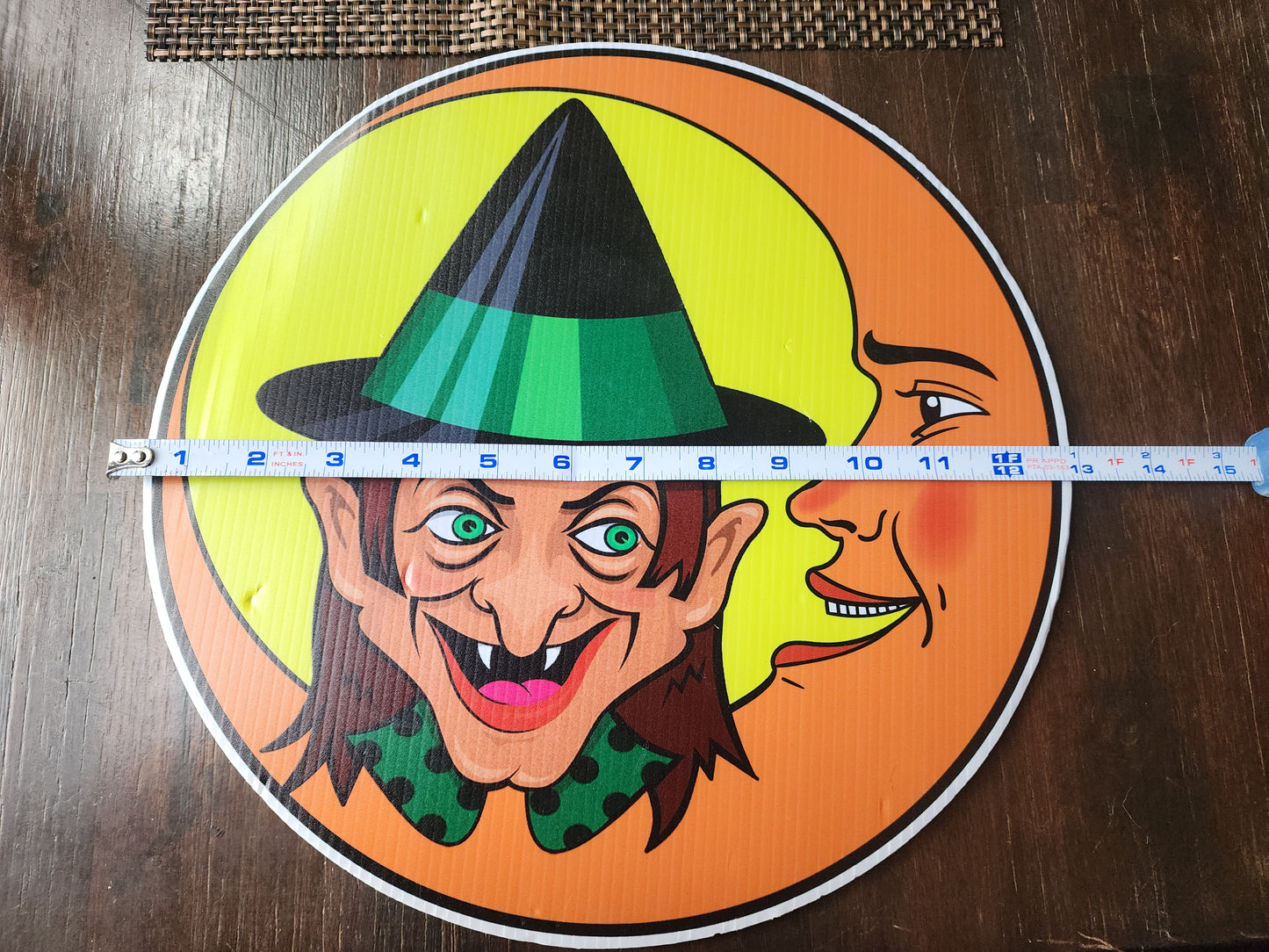 Vintage Halloween Die-Cut Cardboard Signs (2) - Scary Owl & Witch/Moon