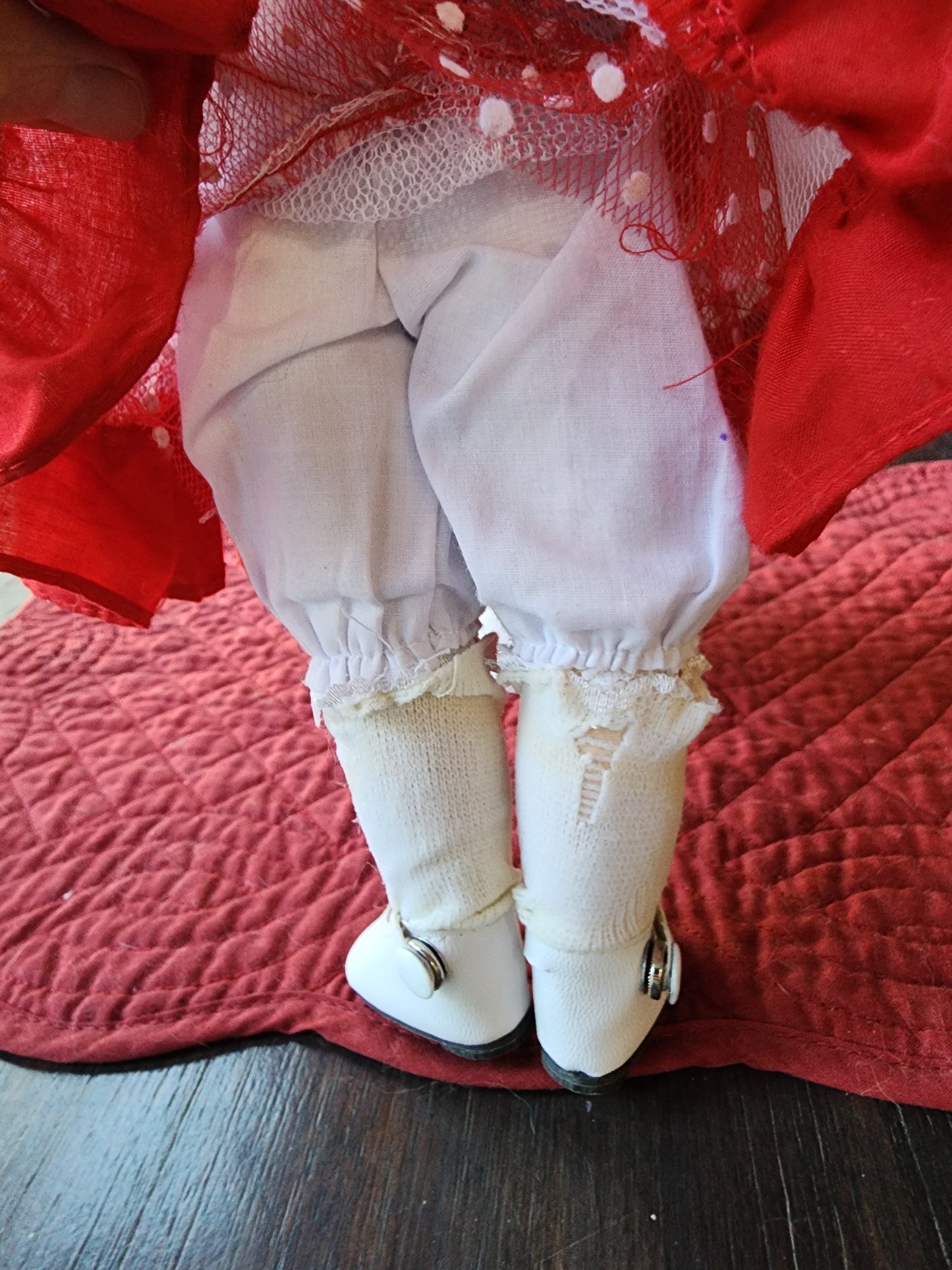 Elk Grove Village Christmas Peppermint Dress Blonde Hair Blue Eyes Doll