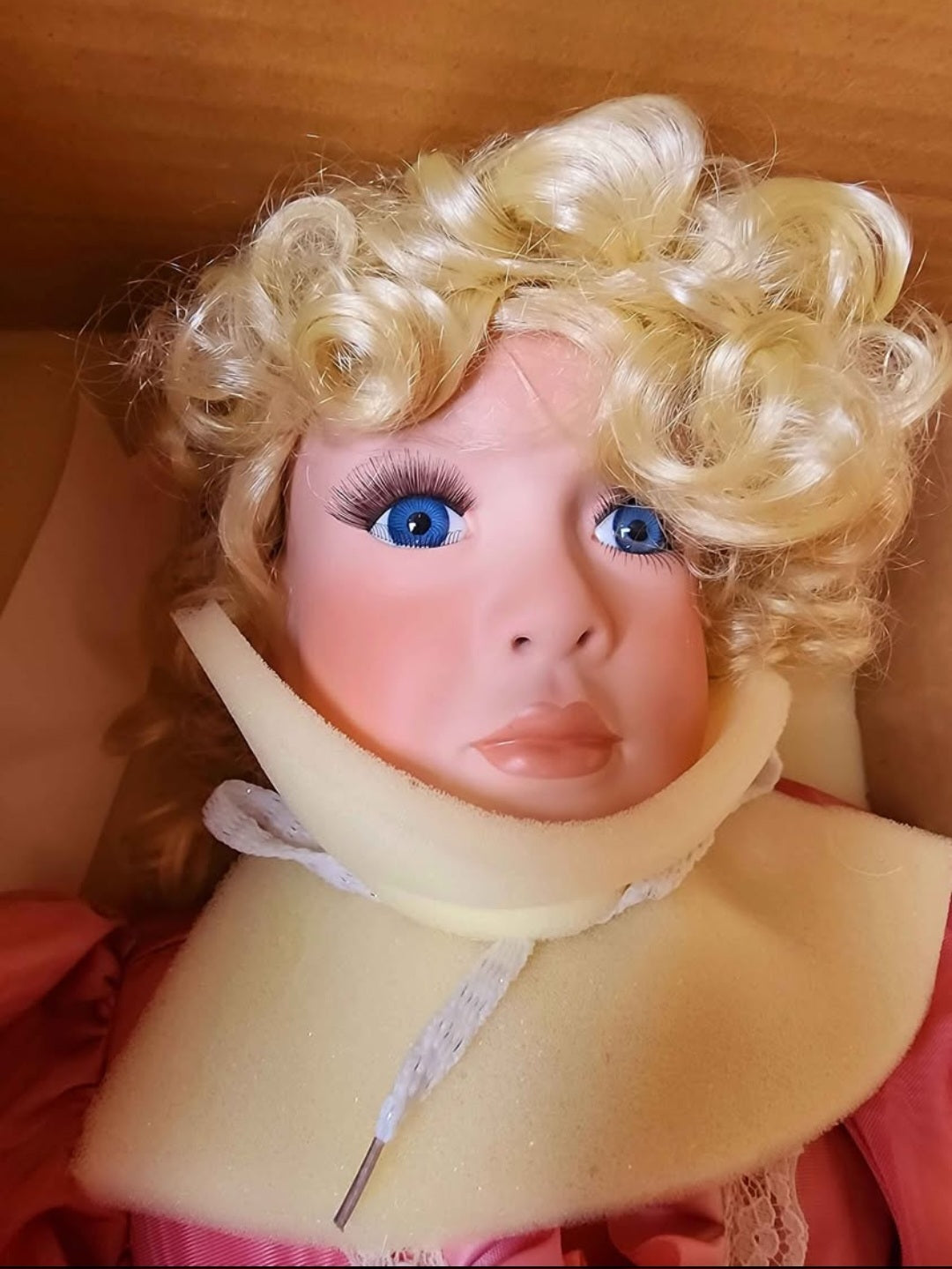 "Jennifer & Little Angel" Janice Berard, Porcelain Doll, Complete Set w/baby & buggy, New In Box