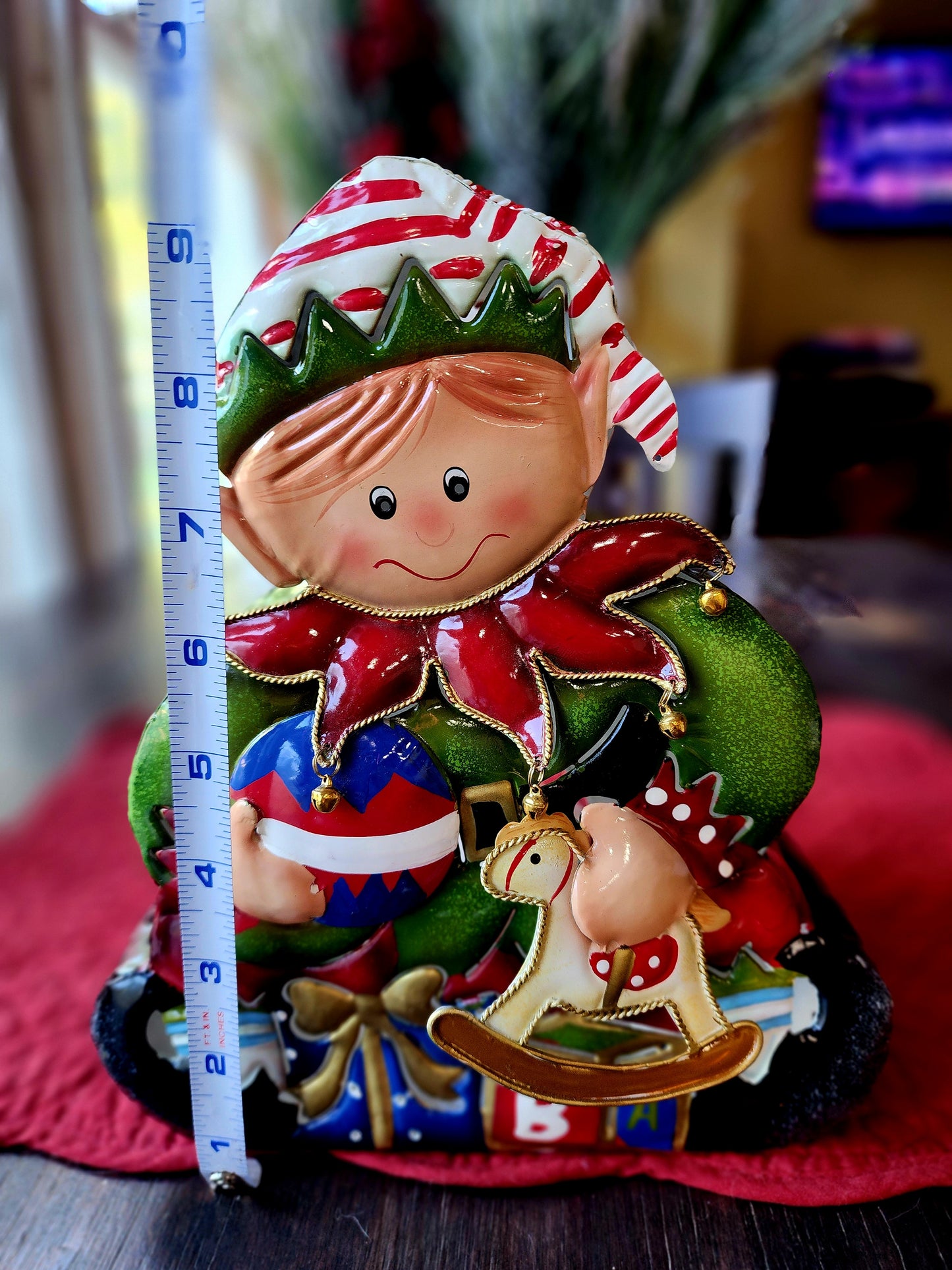 Vintage Home Interiors Tin Metal Elf Christmas Votive Candle Holder NWT