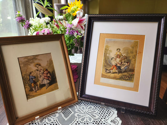 Vintage Art Prints: "L'agneau" and "Le Bon Frere" Print #2982