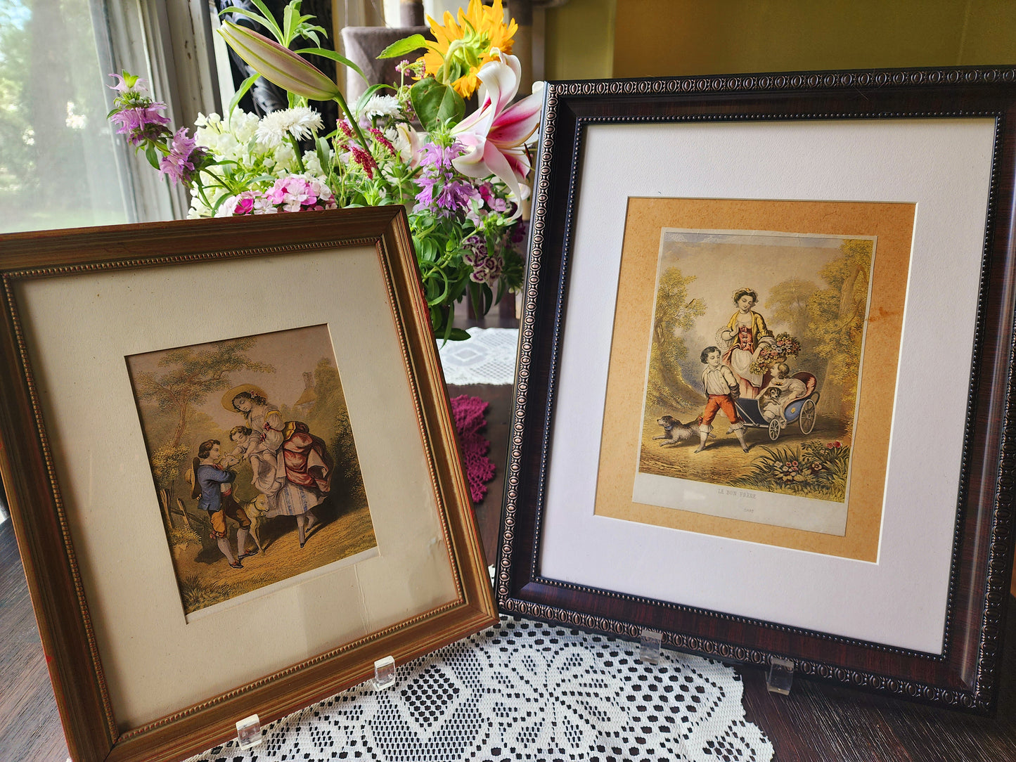 Vintage Art Prints: "L'agneau" and "Le Bon Frere" Print #2982