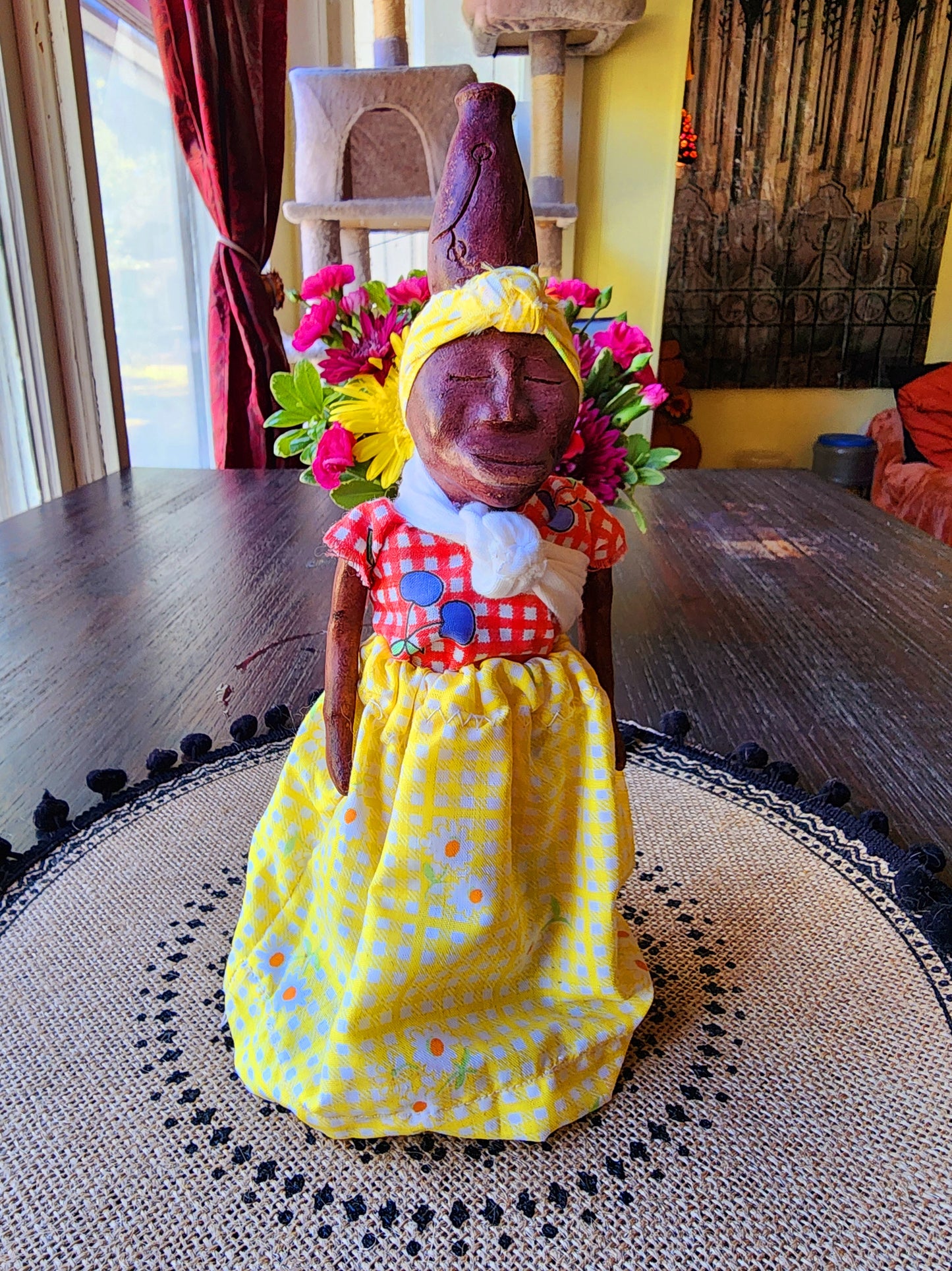 African Pottery Doll Signed "Betty Gaen EDR"