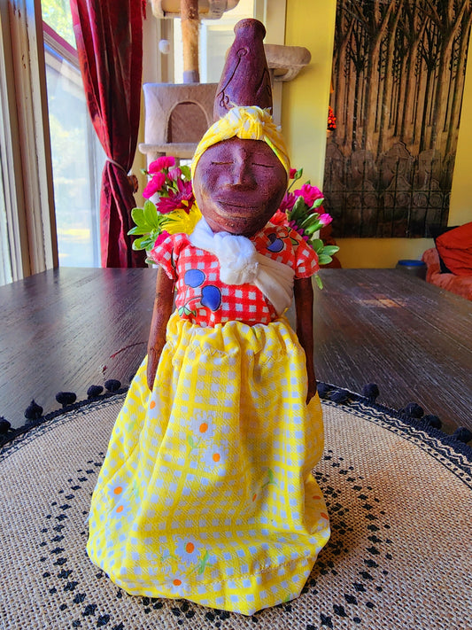 African Pottery Doll Signed "Betty Gaen EDR"