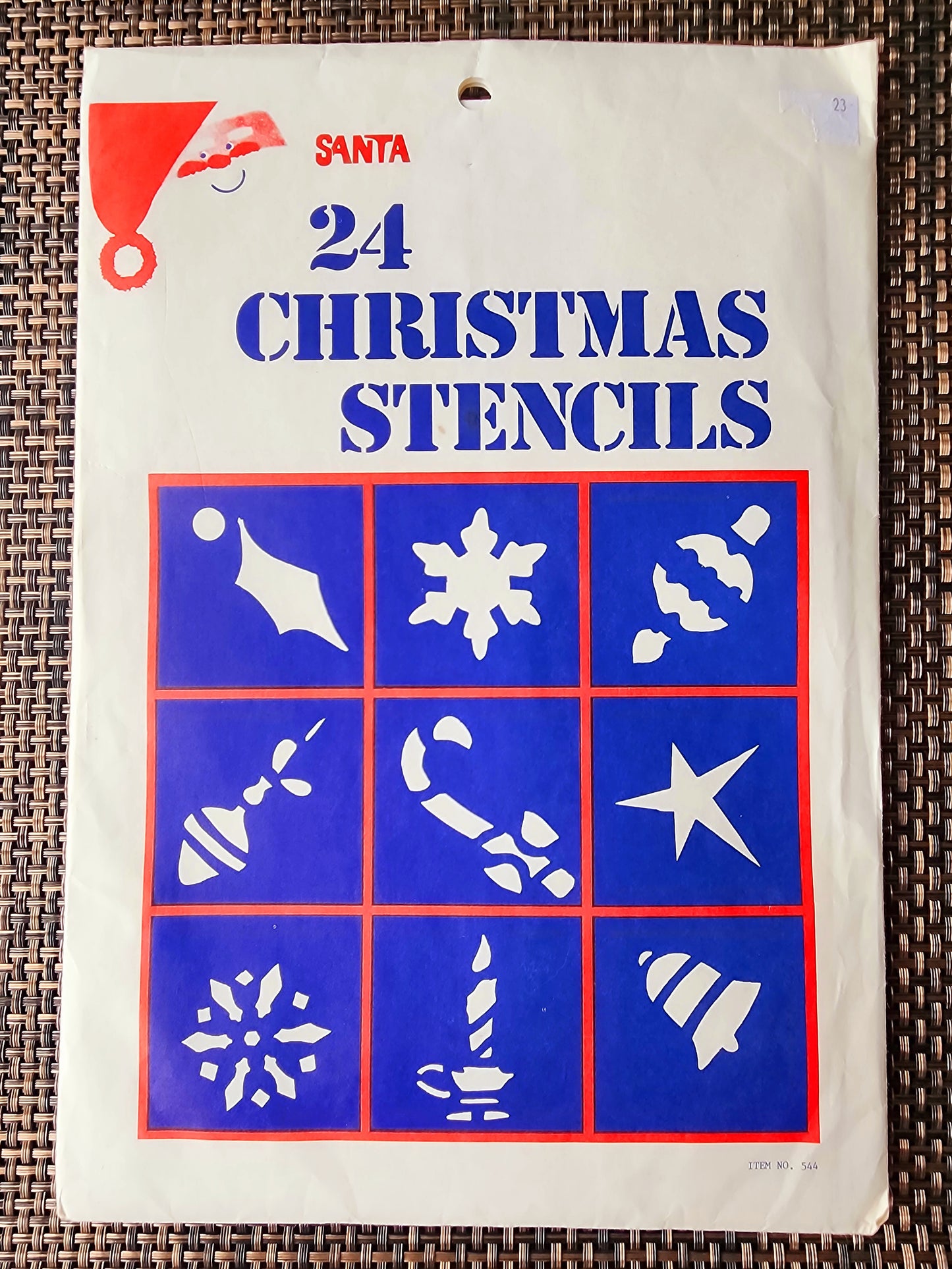 Vintage 24 Christmas Stencils Chase Products, Window/Mirror Santa Snow Spray Holiday