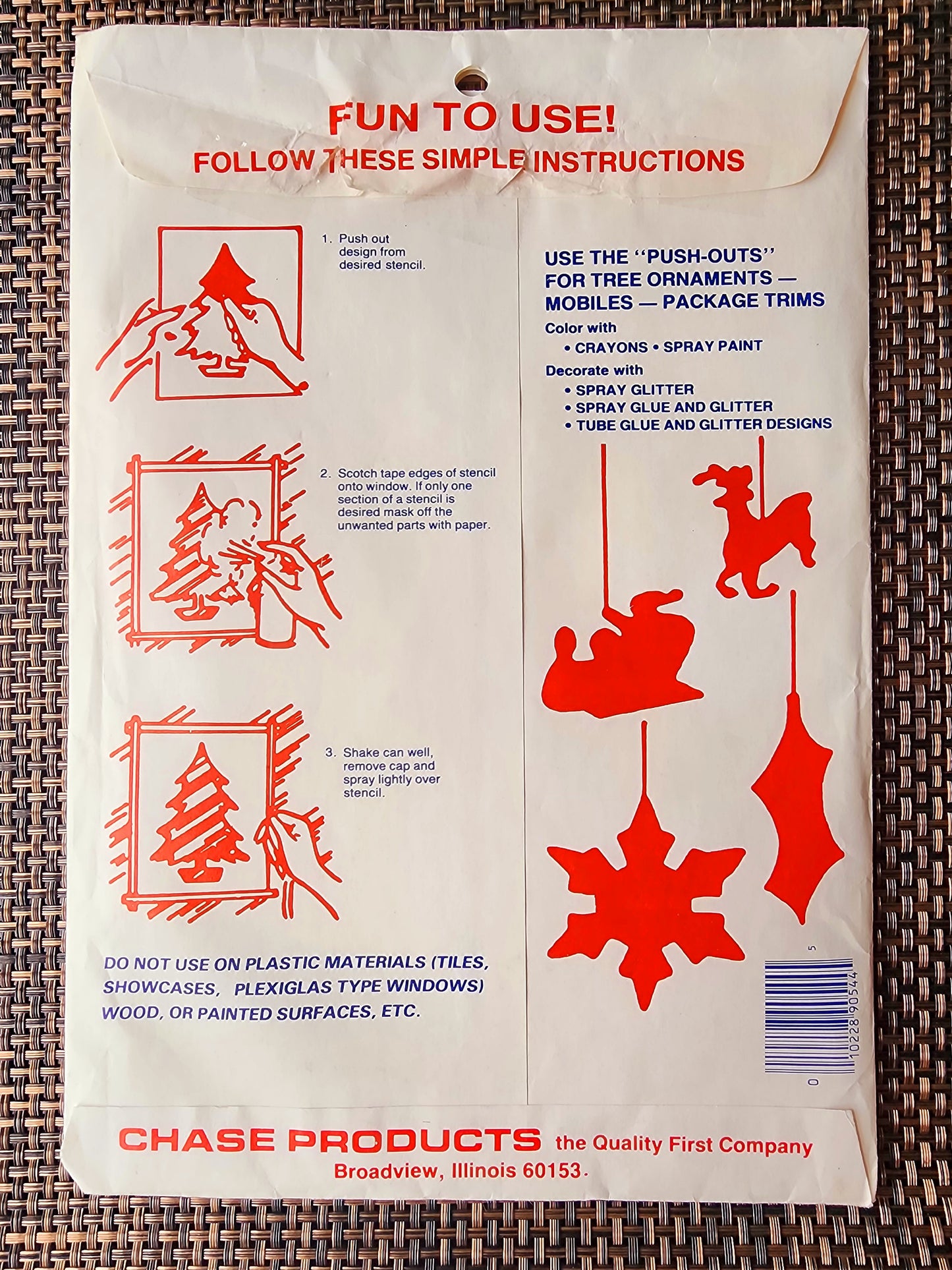 Vintage 24 Christmas Stencils Chase Products, Window/Mirror Santa Snow Spray Holiday