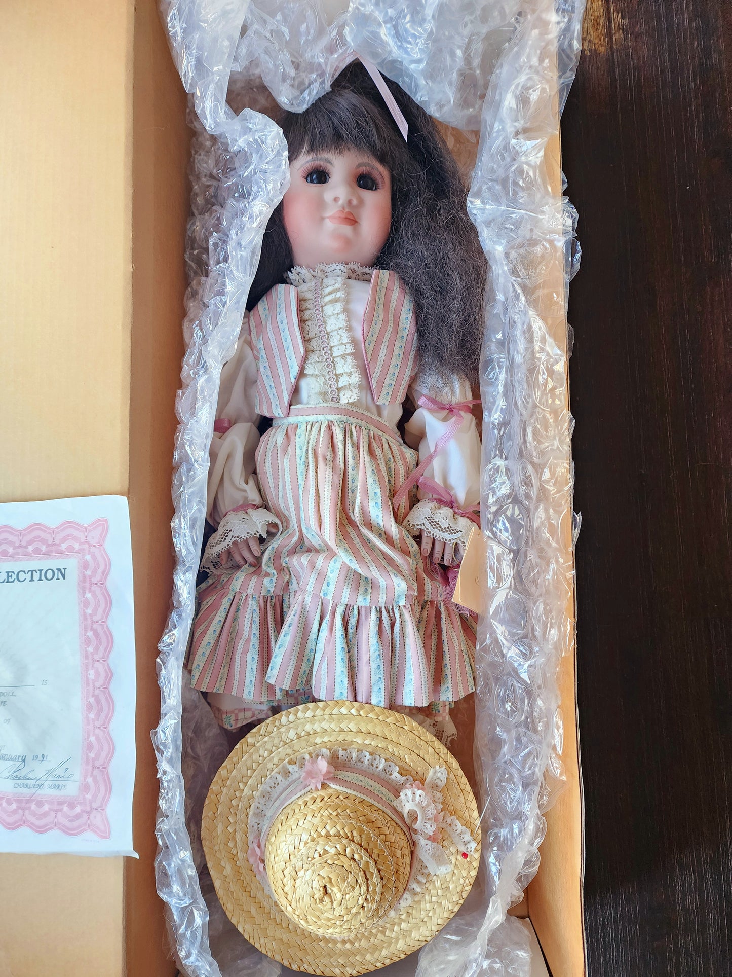 Charlene Marie Originals, "Clotia" Handle With Love Collection Original Doll All Porcelain 25" Limited Edition #47/250 COA, Signed by Artist, RARE