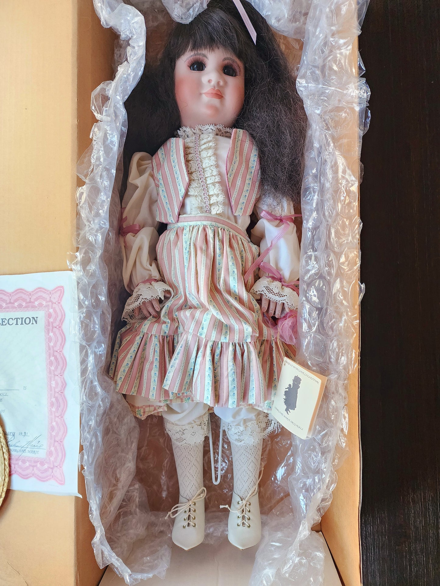 Charlene Marie Originals, "Clotia" Handle With Love Collection Original Doll All Porcelain 25" Limited Edition #47/250 COA, Signed by Artist, RARE