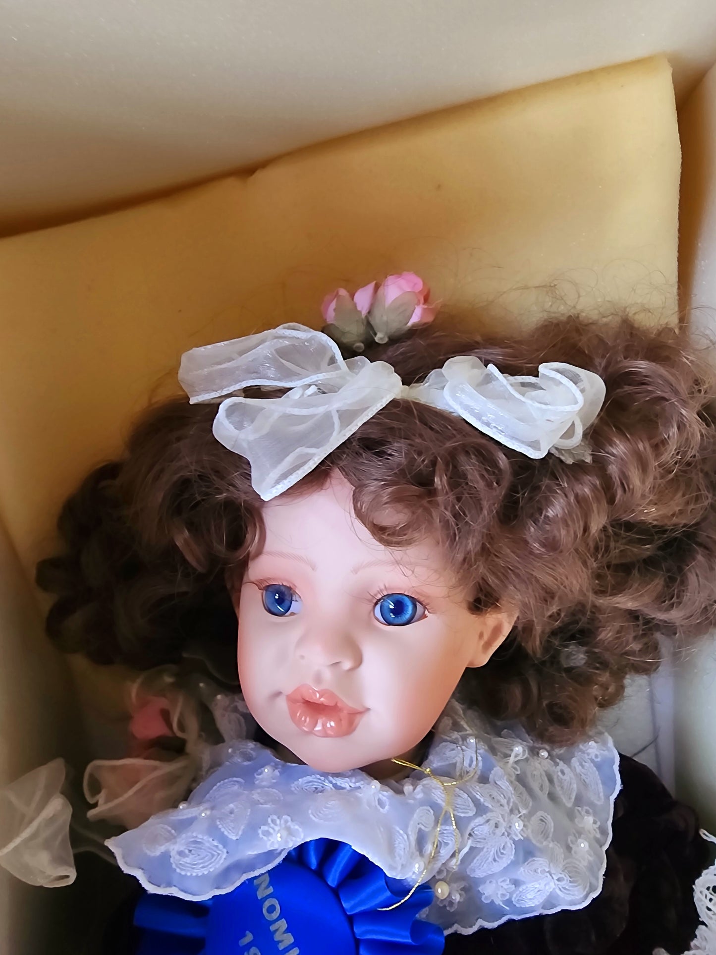 Precious Heirloom Doll Fayzah Spanos "Coquette" 16" Seated Limited Edition #547/2000, 1996 Nominee