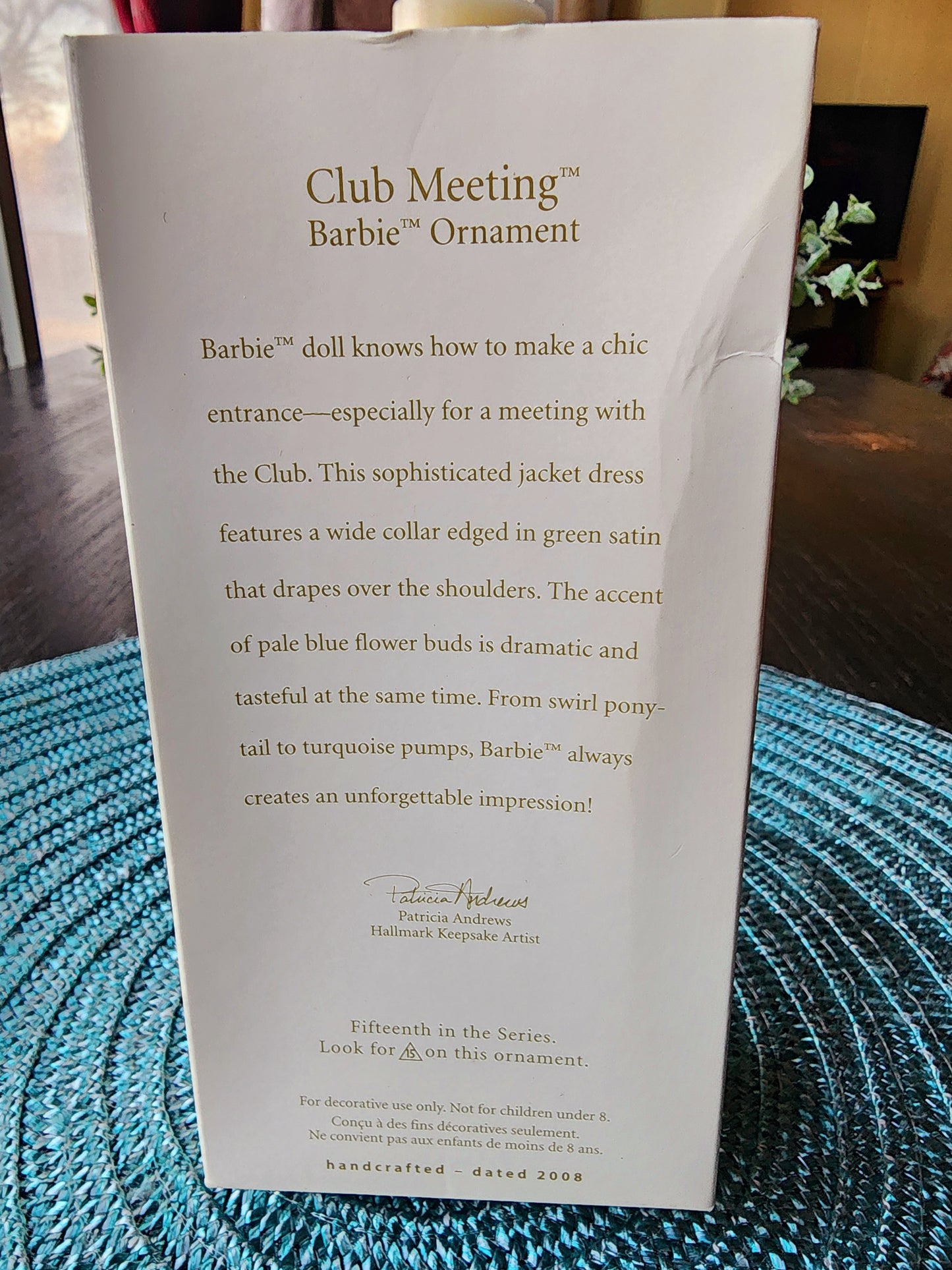 Hallmark “Club Meeting” Keepsake Barbie 15th Series ornament 2008