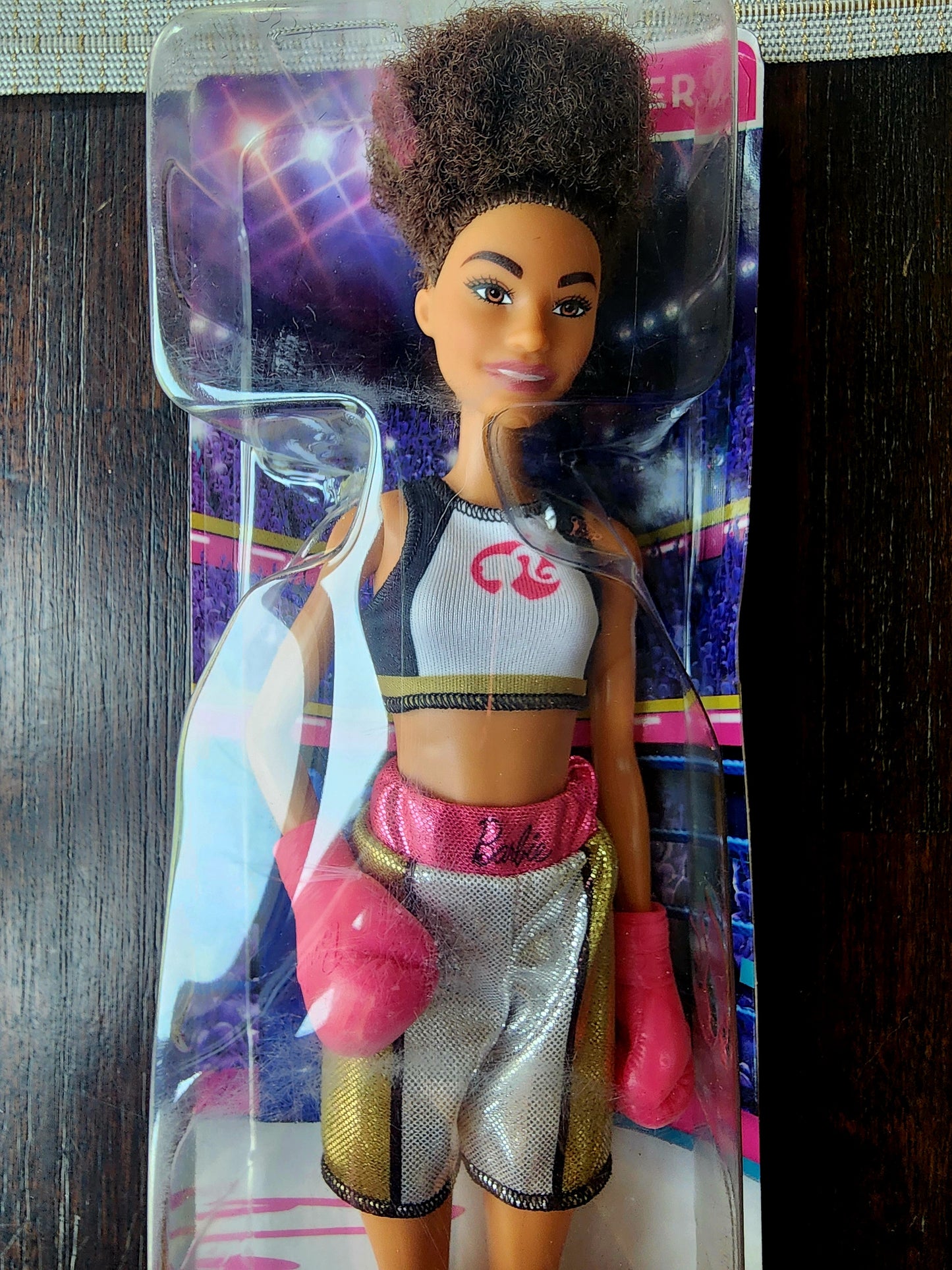 Barbie You Can Be Anything Female Boxer Doll with Gloves NIB #GJL64