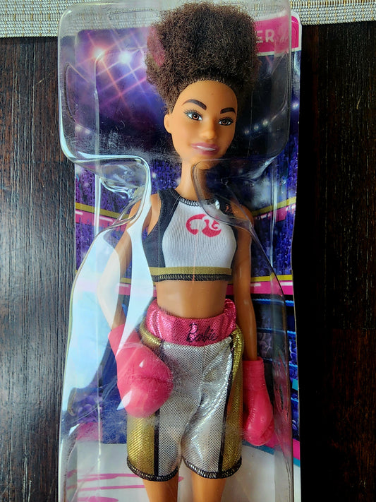 Barbie You Can Be Anything Female Boxer Doll with Gloves NIB #GJL64