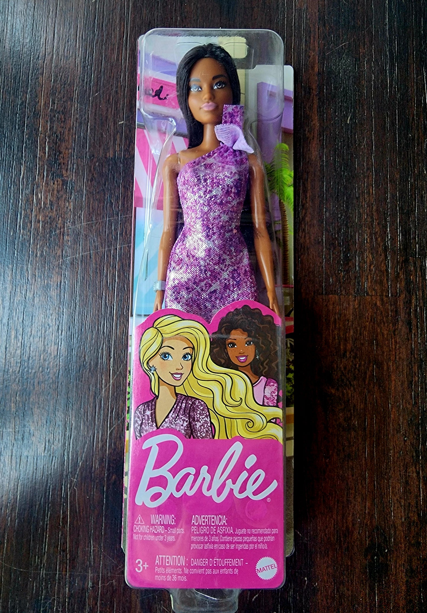 Barbie Glitz Doll Glitter Purple Dress African American GRB34 Mattel