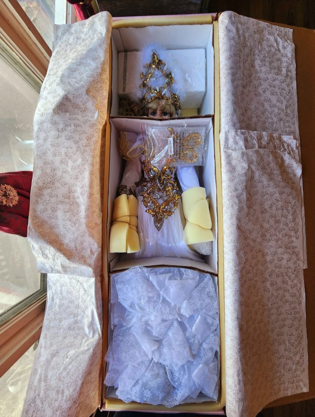 1996 Rustie Large 42" Doll "Crystal" Queen of the Mardi Gras Lmtd Edition, NIB Mint Condition
