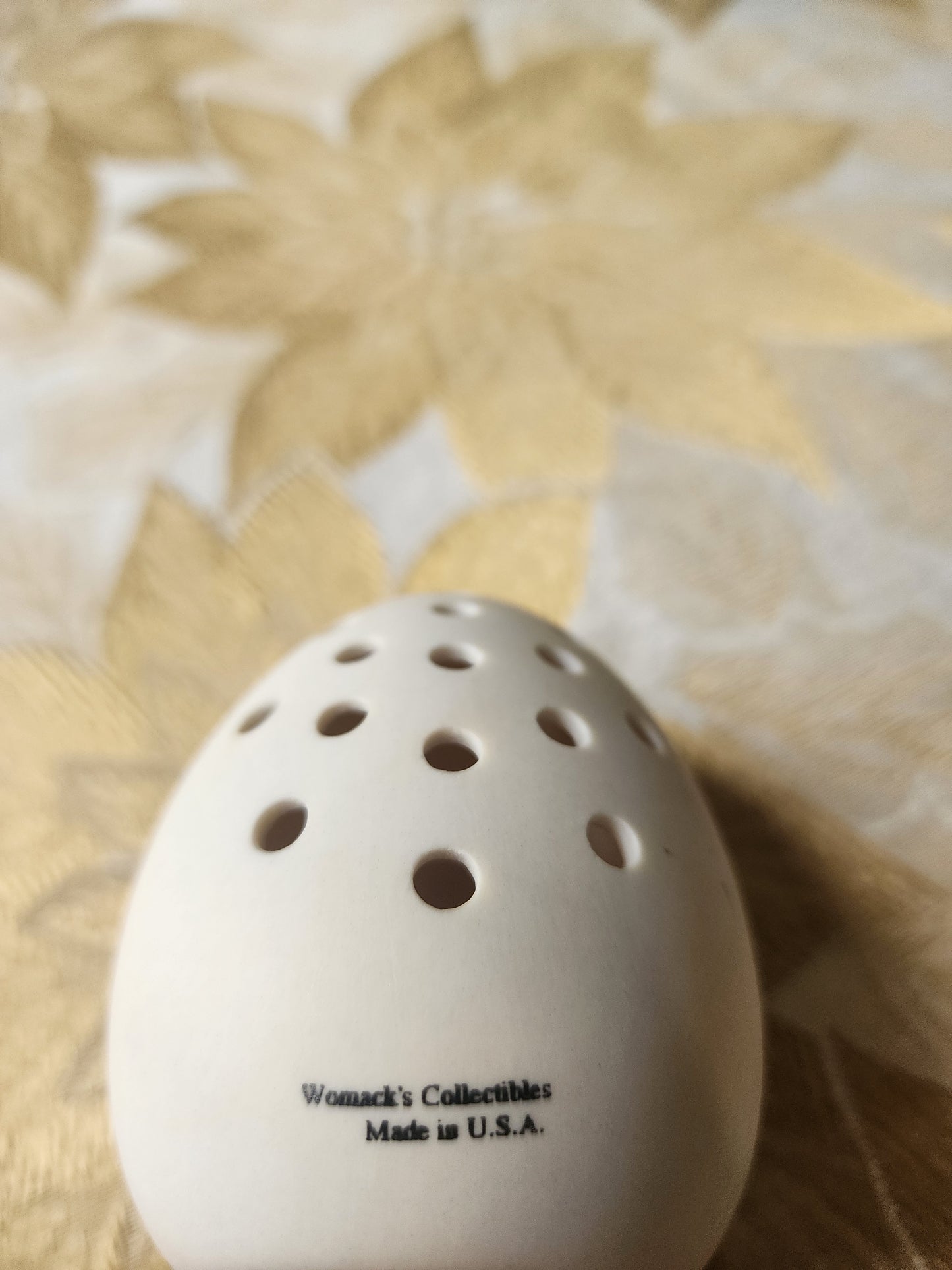 Cupid Angel Porcelain Egg Pomander 3" Womack's Collectibles