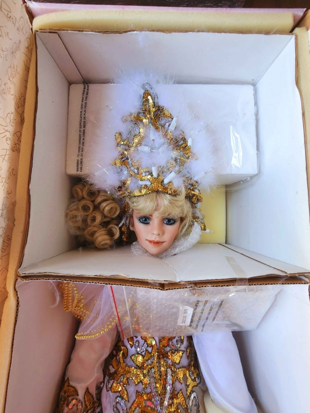1996 Rustie Large 42" Doll "Crystal" Queen of the Mardi Gras Lmtd Edition, NIB Mint Condition