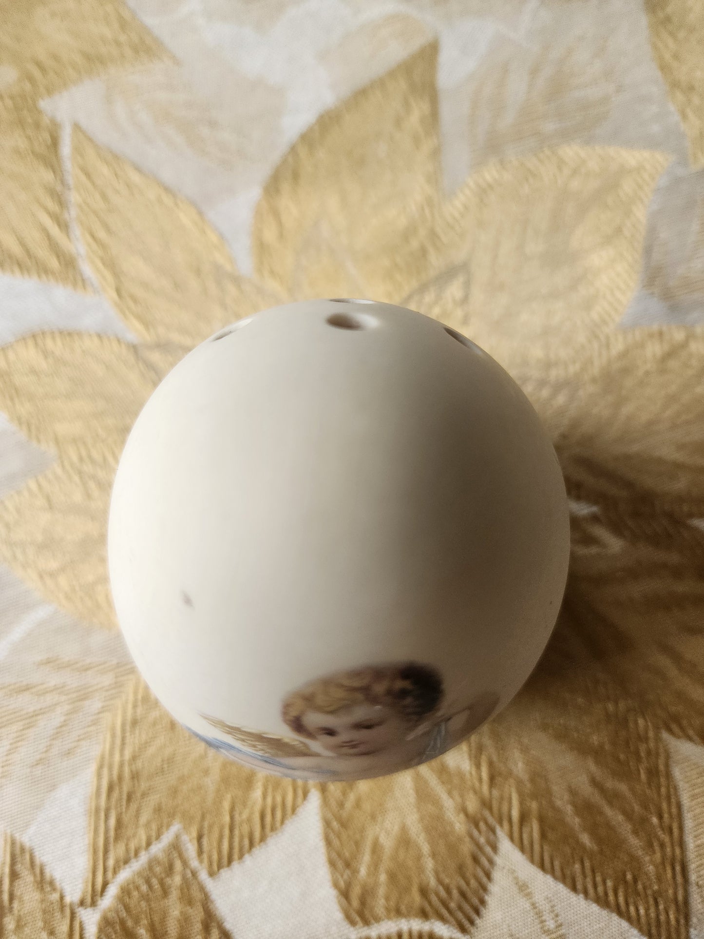 Cupid Angel Porcelain Egg Pomander 3" Womack's Collectibles