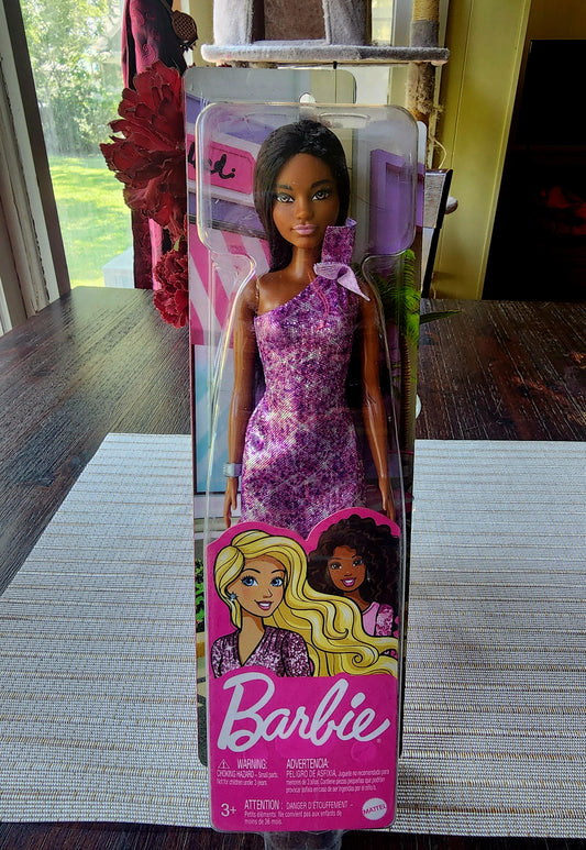 Barbie Glitz Doll Glitter Purple Dress African American GRB34 Mattel