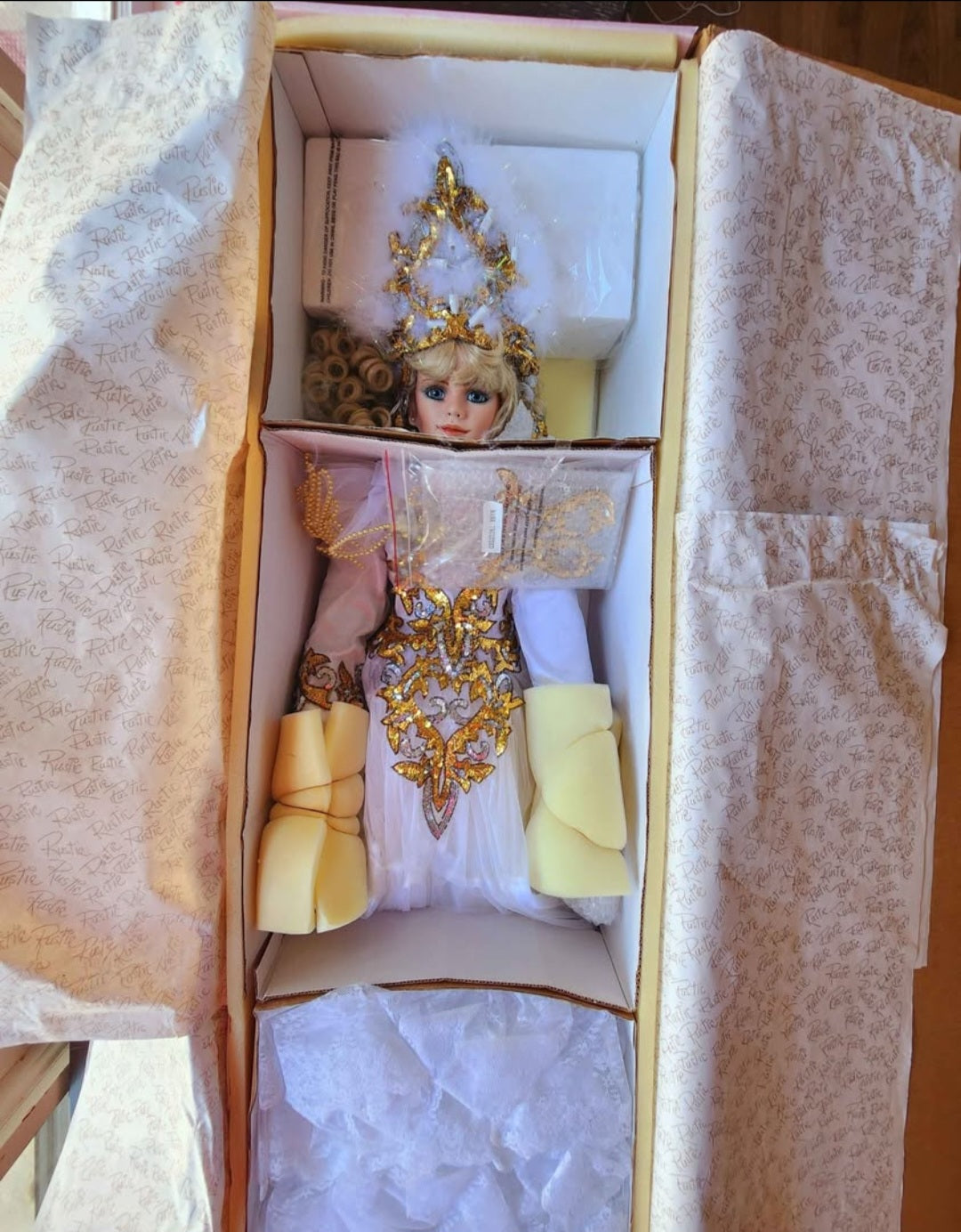 1996 Rustie Large 42" Doll "Crystal" Queen of the Mardi Gras Lmtd Edition, NIB Mint Condition