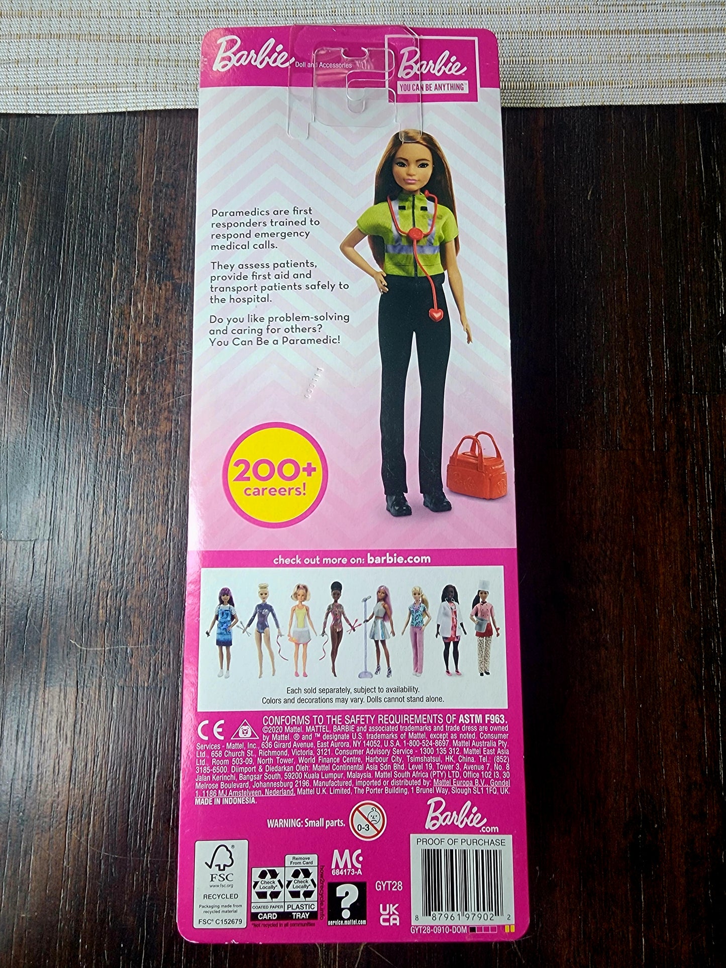 Barbie You Can Be Anything Collector Paramedic Doll 2020 Mattel