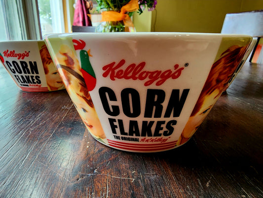 Vintage 2006 100th Anniversary Ceramic Kellogg’s Corn Flakes Bowls Set of 2
