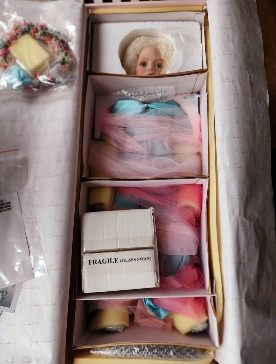 Gloria Vanderbilt 32"T Porcelain Limited Edition #469/1200 Dream Lover WHISPER Doll w/COA