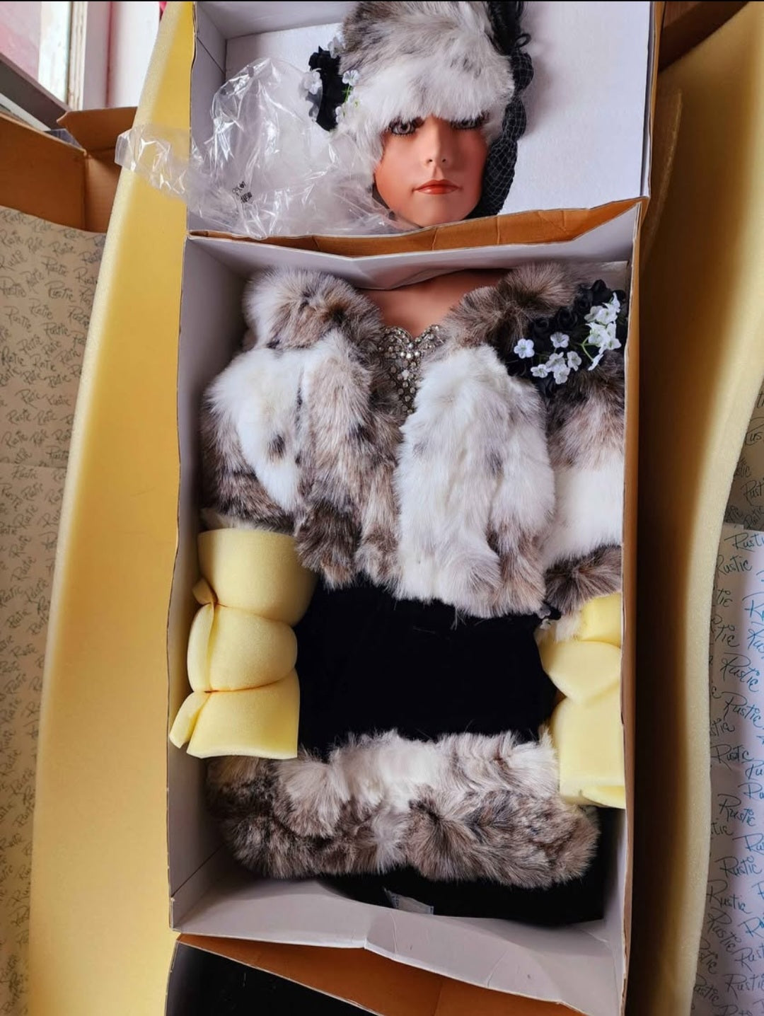Vintage Rare 42" Large Rustie Doll "Nordica" Porcelain, 1999 Doll Of The Year, New In Box, COA, Mint Condition