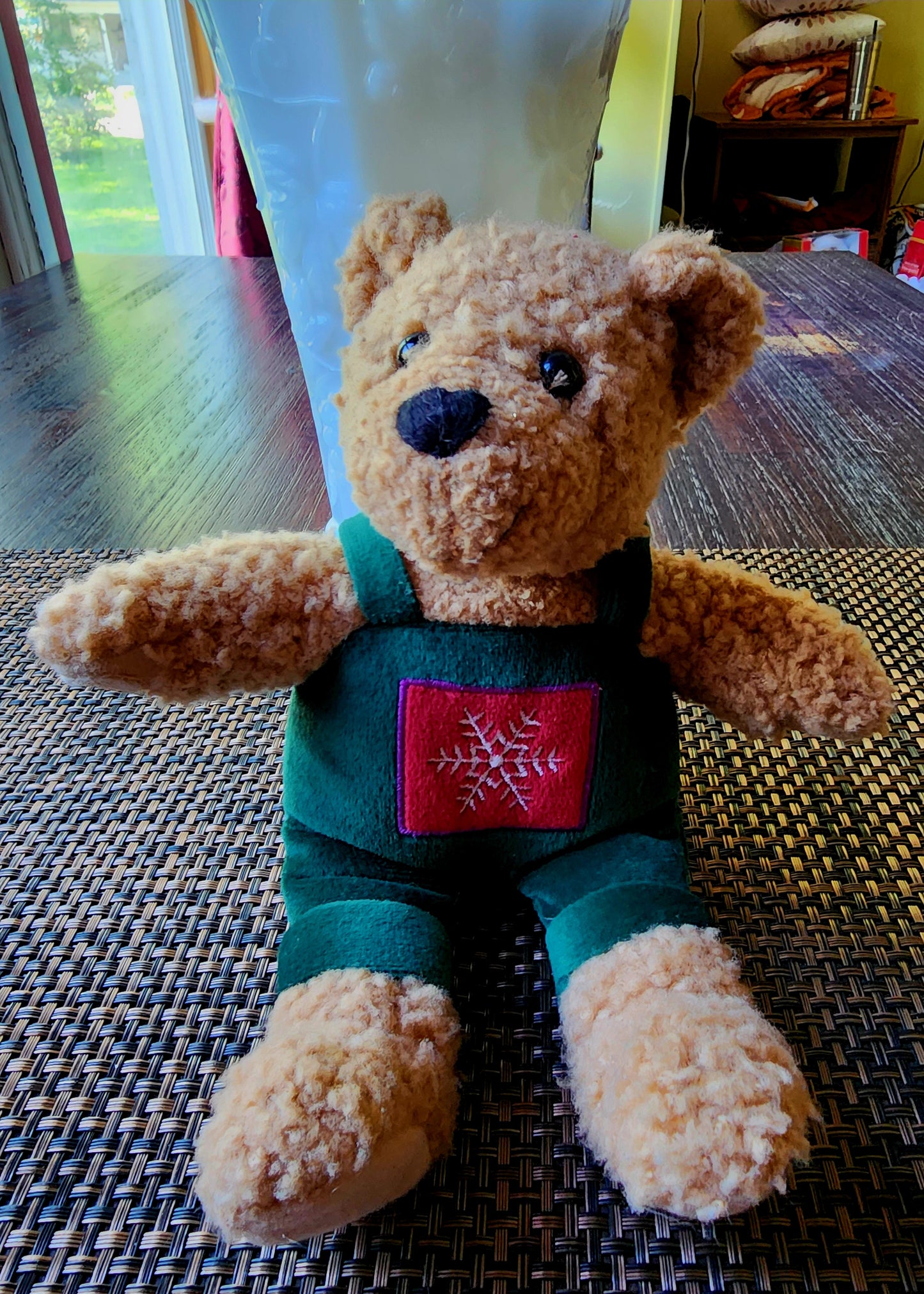 Hallmark Christmas 9" Plush Green Overalls Teddy Bear (#3370HK)