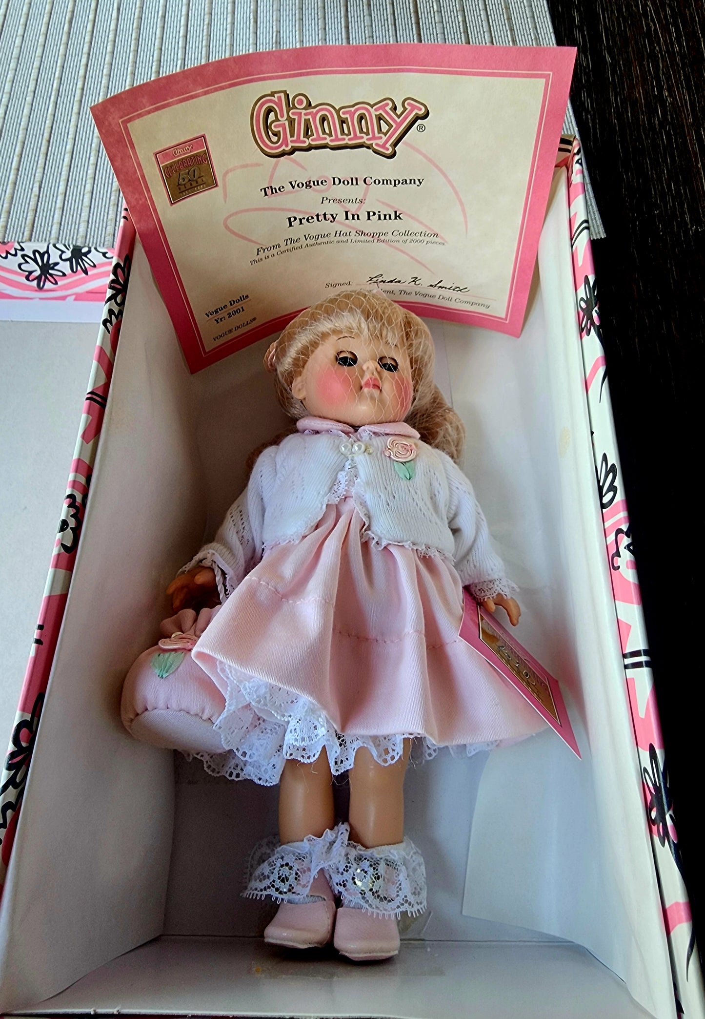 Ginny Doll "Pretty in Pink" Original Box COA 2001, #1HP162
