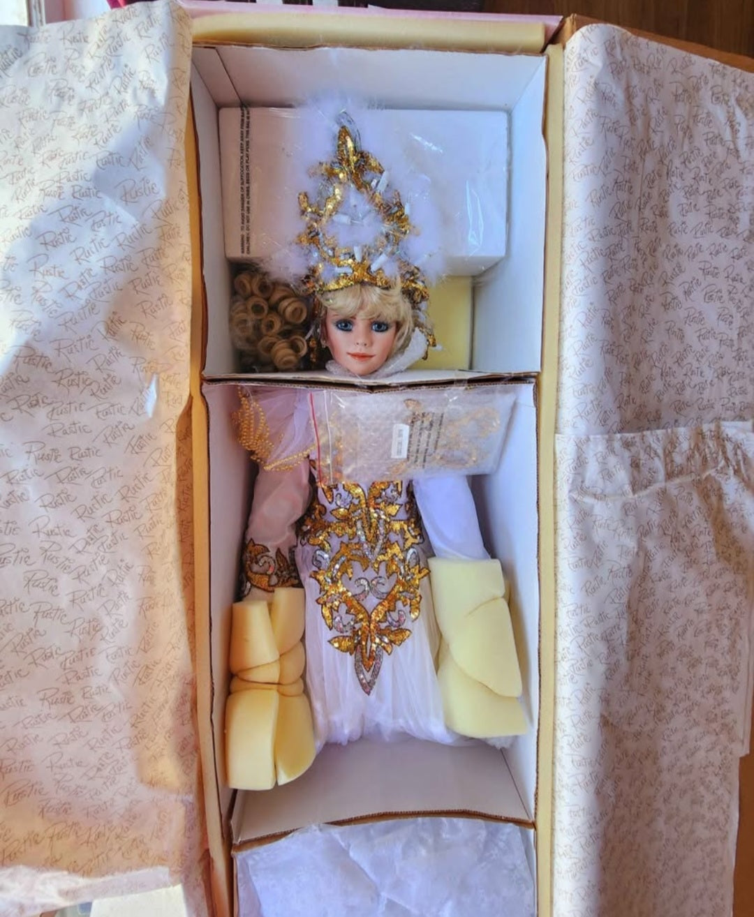 1996 Rustie Large 42" Doll "Crystal" Queen of the Mardi Gras Lmtd Edition, NIB Mint Condition