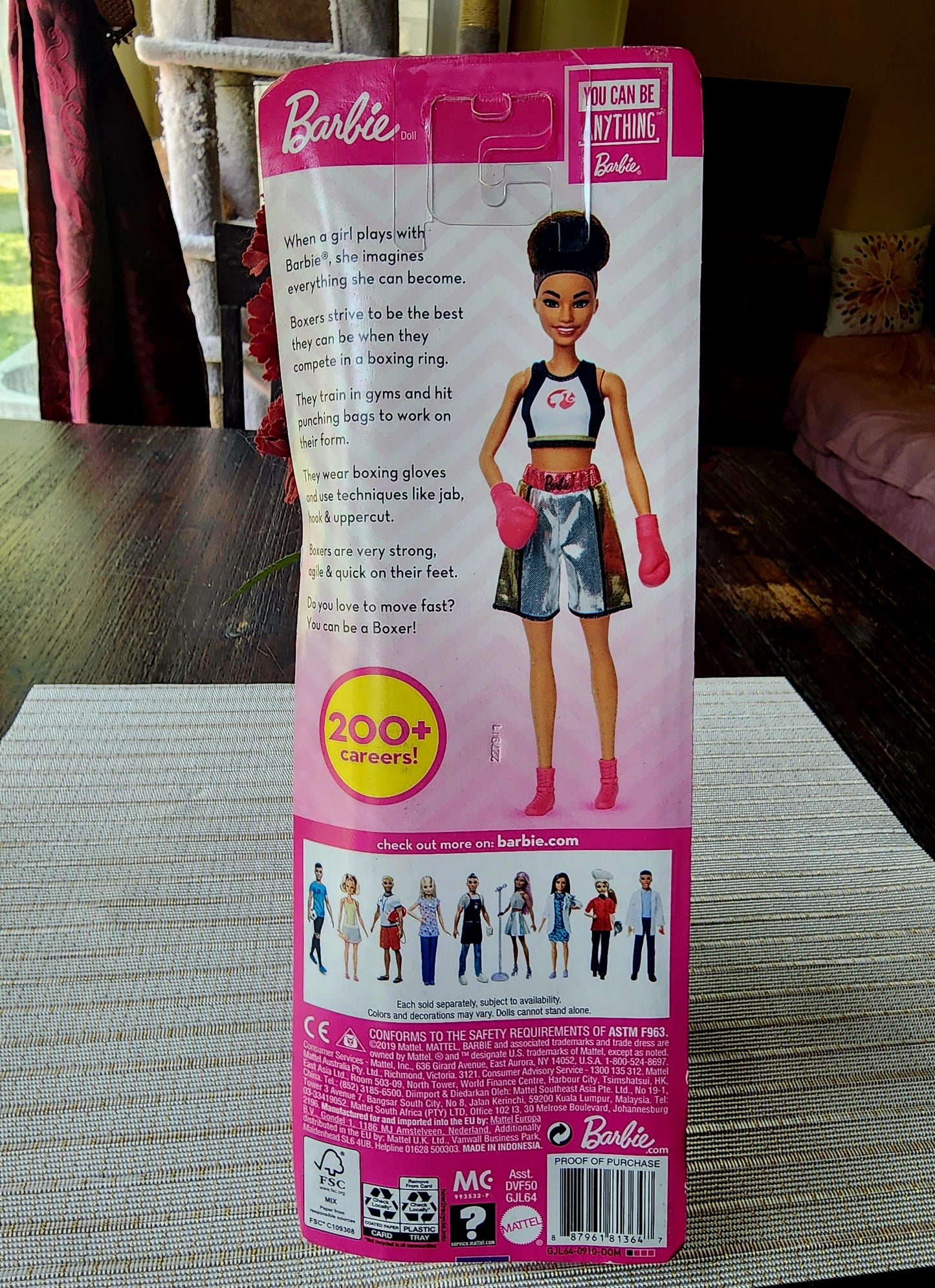 Barbie You Can Be Anything Female Boxer Doll with Gloves NIB #GJL64
