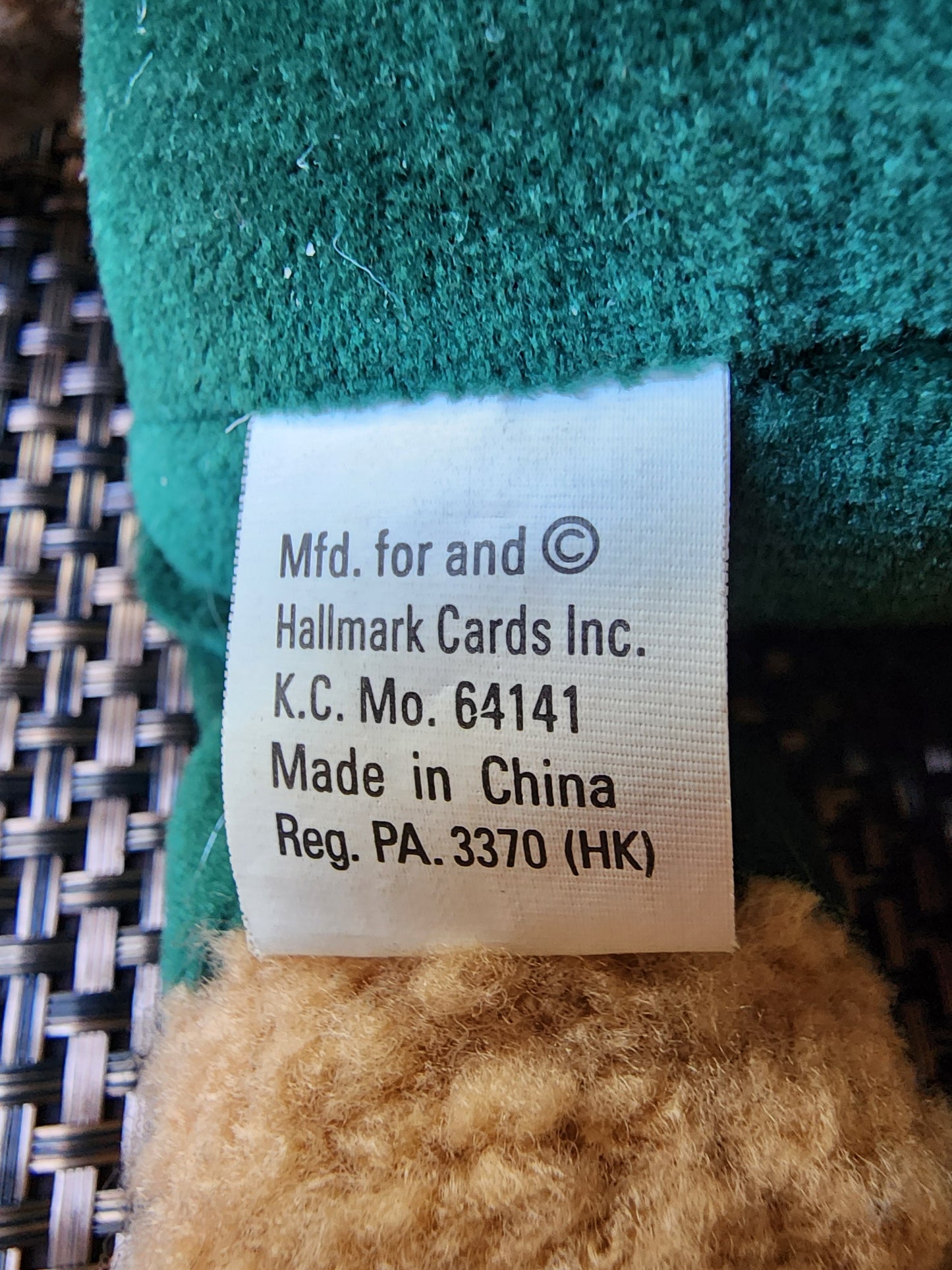 Hallmark Christmas 9" Plush Green Overalls Teddy Bear (#3370HK)